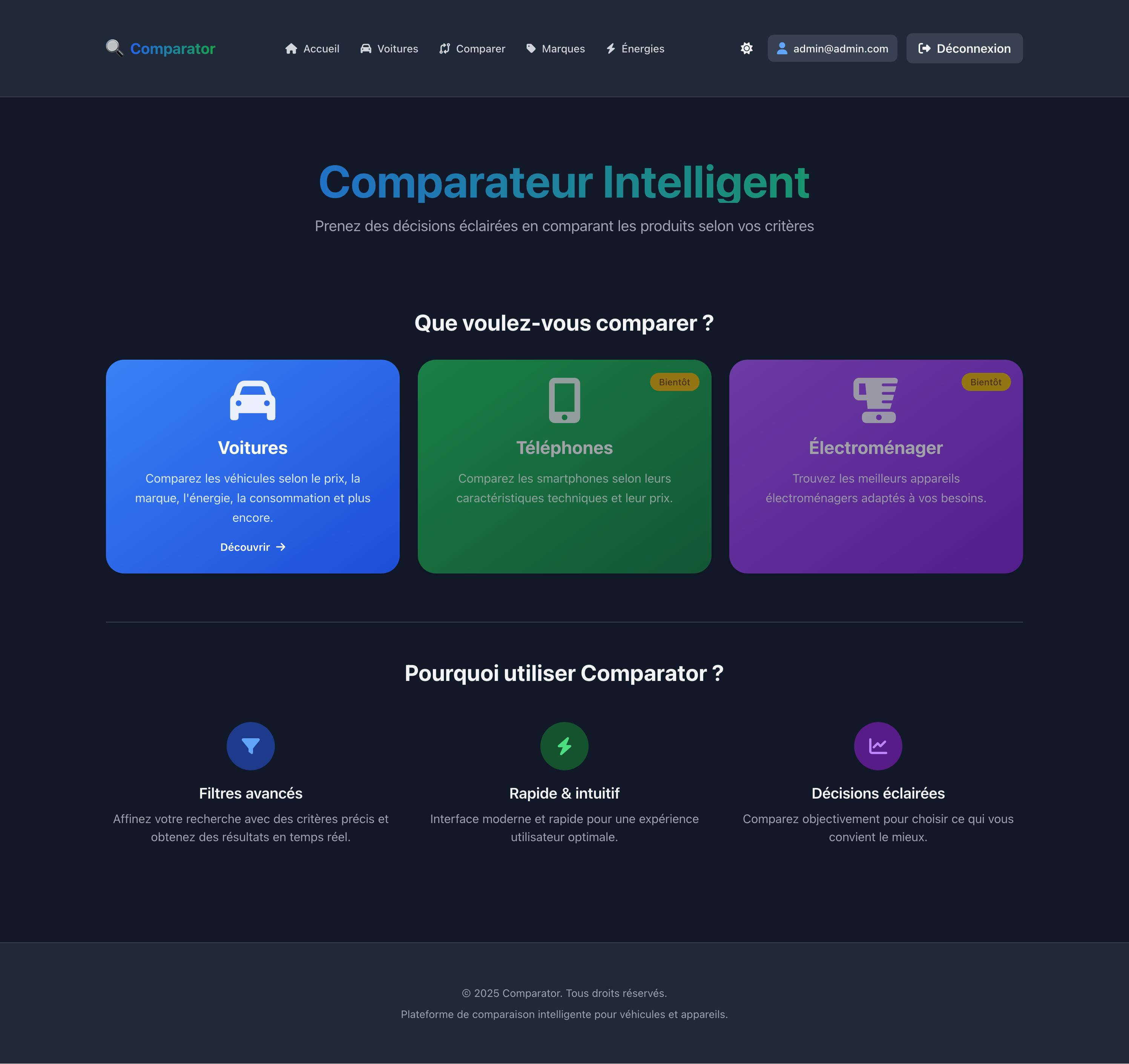 Comparator — Outil de Comparaison Multi-Produits